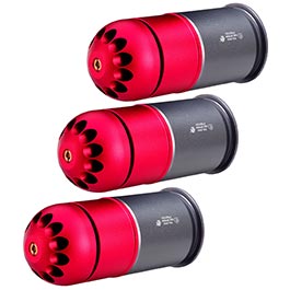 Nuprol 40mm Vollmetall Hlse / Einlegepatrone f. 84 6mm BBs rot - 3 Stck
