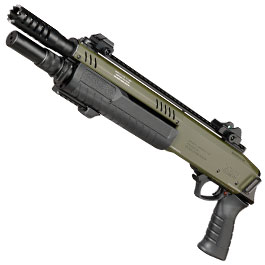 CYMA / BO Manufacture Fabarm STF12 Short 11 Zoll Vollmetall Pump Action Gas Shotgun 6mm BB oliv