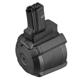 A&K MP5 D-60 Style Polymer Trommelmagazin 1200 Schuss schwarz - elektrisch