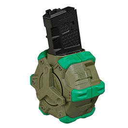 Wei-ETech M4 / M16 GBB Single Trommelmagazin Hi-Cap 350 Schuss oliv - Version 3 - Softairgas Version