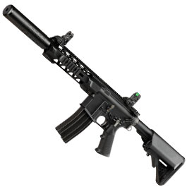 SRC M4 Zaros-S Silenced Vollmetall GBB 6mm BB schwarz - Forged Receiver Edition