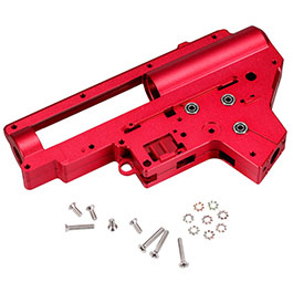 Evolution 8mm CNC 7075 Aluminium Gearboxgehuse Version 2 rot inkl. Kugellager / Switch-Assembly