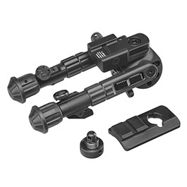 UTG Heavy Duty Recon 360 Grad Fine Tune Metall Zweibein - Gummife 133 - 172 mm schwarz - Version 3