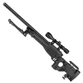 Well L96 AWS-338 Snipergewehr inkl. Zweibein / Zielfernrohr Springer 6mm BB schwarz - Spiral Barrel Edition