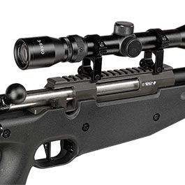 Kleinbild 10 Well L96 AWS-338 Snipergewehr inkl. Zweibein / Zielfernrohr Springer 6mm BB schwarz - Spiral Barrel Edition