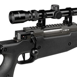 Kleinbild 9 Well L96 AWS-338 Snipergewehr inkl. Zweibein / Zielfernrohr Springer 6mm BB schwarz - Spiral Barrel Edition