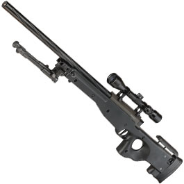 Well L96 Snipergewehr inkl. Zweibein / Zielfernrohr Springer 6mm BB schwarz - Spiral Barrel Edition