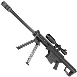 Snow Wolf Barrett M82A1 Vollmetall Bolt-Action Snipergewehr Springer 6mm BB schwarz inkl. 3-9x50E Zielfernrohr