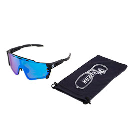 TRGear Tactical Shooting Goggle Schiebrille Komplettset mit Etui schwarz - Glasfarbe blau