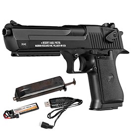 Cybergun Desert Eagle .50AE mit Metallschlitten Komplettset AEP 6mm BB schwarz - MosFet / LiPo Version