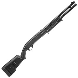 Cyma M870 MP-Style Shotgun Long-Type Tri-Barrel Vollmetall Springer 6mm BB schwarz Bild 2
