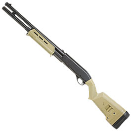 Cyma M870 MP-Style Shotgun Long-Type Tri-Barrel Vollmetall Springer 6mm BB Dark Earth Bild 1 xxx: