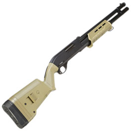 Cyma M870 MP-Style Shotgun Long-Type Tri-Barrel Vollmetall Springer 6mm BB Dark Earth Bild 3