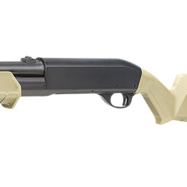Cyma M870 MP-Style Shotgun Long-Type Tri-Barrel Vollmetall Springer 6mm BB Dark Earth Bild 7