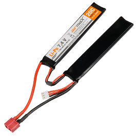 airmaX Airsoft LiPo Akku 7.4V 1100mAh 20 / 40C Small Two-Panel Type m. Deans Anschluss