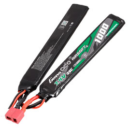 Gens Ace Airsoft LiPo Akku 7,4V 1000mAh 25C / 80C Small Two-Panel Type m. T-Stecker Anschluss
