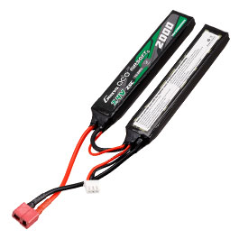 Gens Ace Airsoft LiPo Akku 7,4V 2000mAh 25C / 80C Small Two-Panel Type m. T-Stecker Anschluss