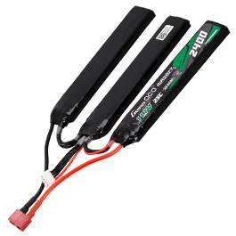 Gens Ace Airsoft LiPo Akku 11,1V 2400mAh 25C / 80C Small-Long Tri-Panel Type m. T-Stecker Anschluss