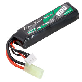 Gens Ace Airsoft LiPo Akku 11,1V 800mAh 25C / 80C Short Stock-Tube Type m. Mini-Tam Anschluss