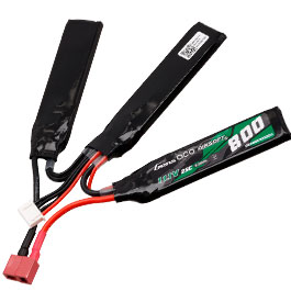 Gens Ace Airsoft LiPo Akku 11,1V 800mAh 25C / 80C Small-Short Tri-Panel Type m. T-Stecker Anschluss