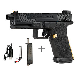 EMG / Salient Arms Int. BLU mit Metallschlitten Komplettset AEP 6mm BB schwarz / gold - MosFet / LiPo Version