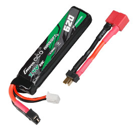 Gens Ace Airsoft LiPo Akku 7,4V 620mAh 25C / 80C Cyma AEP Type m. Mini T-Stecker Anschluss