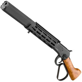 A&K M1873R Medium LOCK Unterhebelrepetiergewehr Gas-Bolt-Action 6mm BB schwarz - Echtholz Version