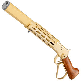 A&K M1873R Medium LOCK Unterhebelrepetiergewehr Gas-Bolt-Action 6mm BB gold - Echtholz Version