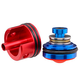 Nuprol Silent Piston Head / Cylinder Head Set f. M4 V2 Gearboxen rot / blau