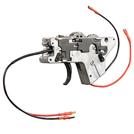 ICS M4 / M16 Split-Design Gearbox komplett EBB-Version unten silber - Kabel vorne - MA-194