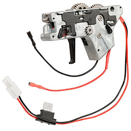 ICS M4 / M16 Ambi Split-Design Gearbox komplett mit SSS-Mosfet unten silber - Kabel hinten - MA-400