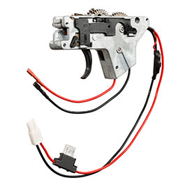 ICS M4 / M16 Split-Design Gearbox komplett mit Mosfet unten silber - Kabel hinten - MA-438