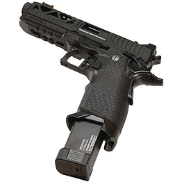 Kleinbild 5 G&G 2024 CP Custom Airsoftpistole Hi-Capa Vollmetall GBB 6mm BB schwarz - Set mit 2 Magazinen / Pistolenkoffer