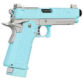 Kleinbild 4 G&G STP45 Airsoftpistole Hi-Capa mit Polymer-Schlitten / Metallrahmen GBB 6mm BB Macaron Blue Edition