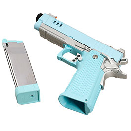 Kleinbild 6 G&G STP45 Pro 8 Zoll Airsoftpistole Hi-Capa Vollmetall GBB 6mm BB Macaron Blue Edition - Set mit 2 Magazine / Pistolenkoffer