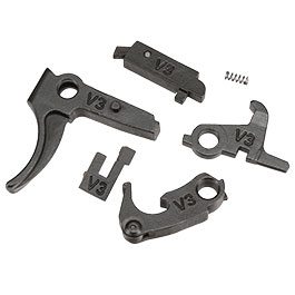RA-Tech CNC Stahl Trigger Set f. Wei-ETech M4 / M16 / AR-15 V3 GBB Serie schwarz