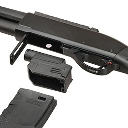Kleinbild 9 BattleAxe M4 / M16 S-AEG Magazinadapter f. Tokyo Marui kompatible M870 Shotguns schwarz