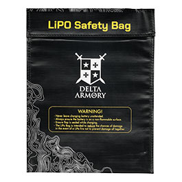 Delta Armory LiPo Safety Bag Large 23 x 30 cm Feuerfeste Sicherheitstasche schwarz