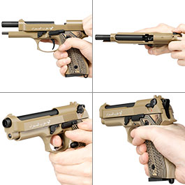 Kleinbild 8 KLI M92 Sahara Limited Edition Vollmetall GBB 6mm BB Desert Tan - G10 Grip Edition