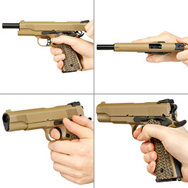 Kleinbild 8 KLI M1911 MEU Vollmetall GBB 6mm BB Desert Tan - G10 Grip Edition