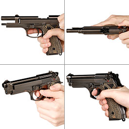 Kleinbild 8 KLI M92 Fusion Vollmetall GBB 6mm BB Platinum Blackchrome-Finish - G10 Grip Edition