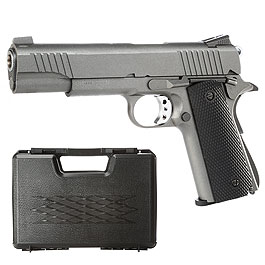 Ersatzteilset Well M1911 Vollmetall CO2 Blowback 6mm BB grau inkl. Koffer