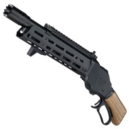 Golden Eagle M1887 Tactical Shorty Gas Lever Action mit Hlsenauswurf 6mm BB schwarz - Echtholz Version