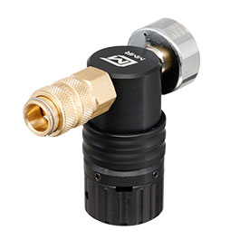 Kleinbild 3 Mancraft MMR HPA Regulator m. seitlicher EU Schnellkupplung / Druckmanometer schwarz