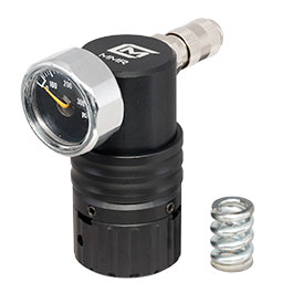 Mancraft MMR HPA Regulator m. seitlicher 4 mm EU Schnellkupplung / Druckmanometer schwarz