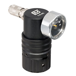 Kleinbild 2 Mancraft MMR HPA Regulator m. seitlicher 4 mm EU Schnellkupplung / Druckmanometer schwarz