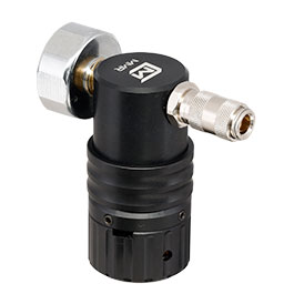 Kleinbild 4 Mancraft MMR HPA Regulator m. seitlicher 4 mm EU Schnellkupplung / Druckmanometer schwarz