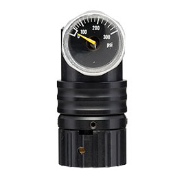 Kleinbild 5 Mancraft MMR HPA Regulator m. seitlicher 4 mm EU Schnellkupplung / Druckmanometer schwarz