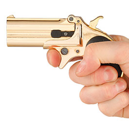 Kleinbild 11 MaxTact Derringer Double Barrel Vollmetall Gas 6mm BB gold - Black Screw Version