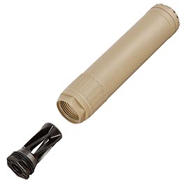 Kleinbild 2 Crusader URGI / MK16-Style EL-QD Aluminium Silencer mit QD Stahl Flash-Hider 14mm- Flat Dark Earth